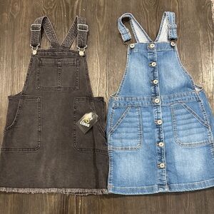 Kids Denim and Black Overall Dresses